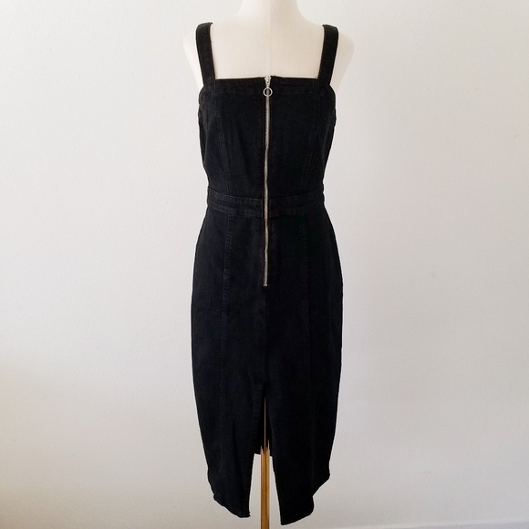 black denim dress zipper front